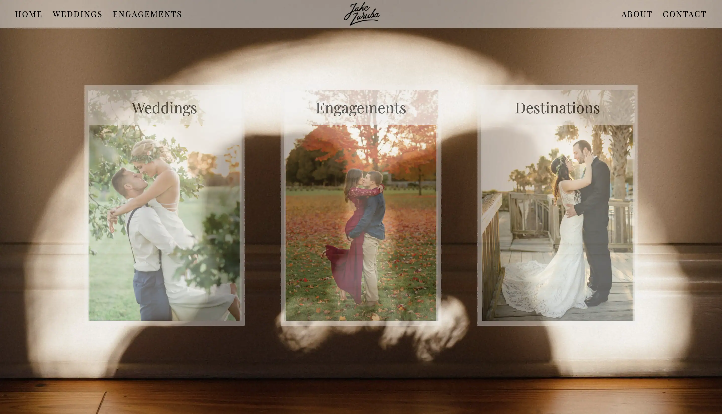 Screenshot of the 'services' section of my wedding website.