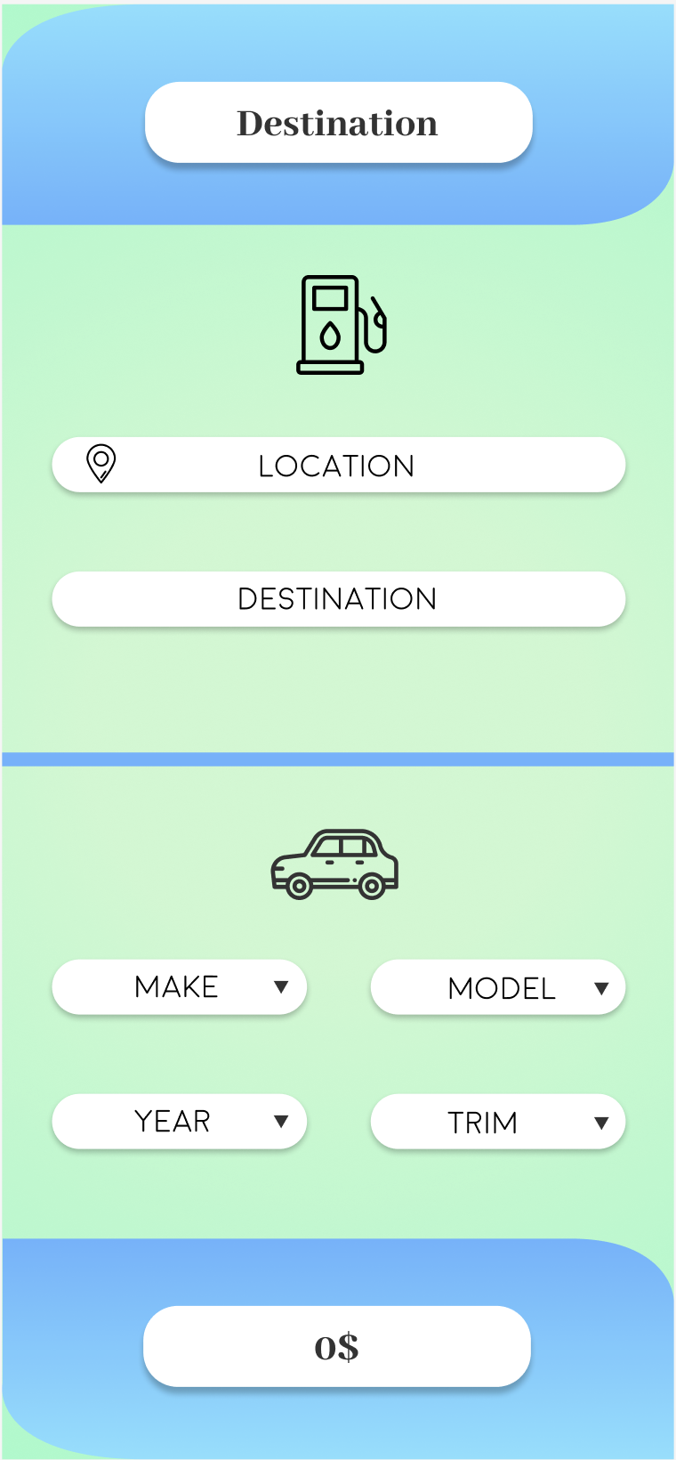 An early mockup of my Road Trip! website.